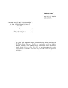 Supreme Court No[removed]Appeal. (PC[removed]David M. Sullivan, Tax Administrator for the State of Rhode Island Division of