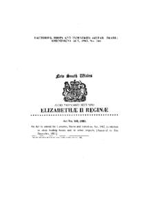 FACTORIES, SHOPS AND INDUSTRIES (RETAIL TRADE) AMENDMENT ACT, 1983, No. 160 Jgeto ftouty UMul  ANNO TRICESIMO SECUNDO