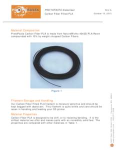 PROTOPASTA Datasheet Carbon Fiber Filled PLA REV A O ct o b e r 15 , 2 0 13