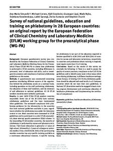 DOI[removed]cclm[removed]      Clin Chem Lab Med 2013; 51(8): 1585–1593  Ana-Maria Simundic*, Michael Cornes, Kjell Grankvist, Giuseppe Lippi, Mads Nybo, Svjetlana Kovalevskaya, Ludek Sprongl, Zorica Sumar