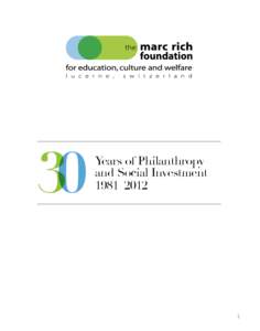 Years of Philanthropy and Social Investment 1981–2012 1