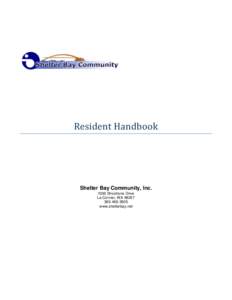 Resident Handbook  Shelter Bay Community, Inc[removed]Shoshone Drive La Conner, WA[removed]3805