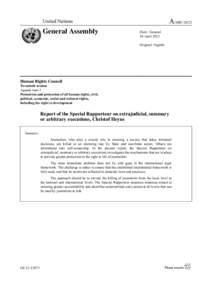 Ethics / National security / Special Rapporteur / Universal Periodic Review / Philip Alston / United Nations Human Rights Council / Human Rights Campaign / Christof Heyns / Extrajudicial killings and forced disappearances in the Philippines / Human rights / United Nations Special Rapporteurs / International relations