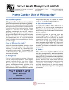 Home Garden Use of Milorganite