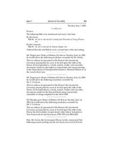 Daily Sitting 49, Tuesday, June 7, 2005, Journal of the Legislative Assembly of New Brunswick