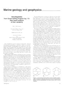 Marine geology and geophysics Silicoflagellates from Ocean Drilling Program leg 113: New fossil evidence of their variability KEVIN MCCARTNEY