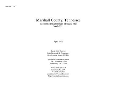 JECDB 2.2.n  Marshall County, Tennessee Economic Development Strategic Plan[removed]