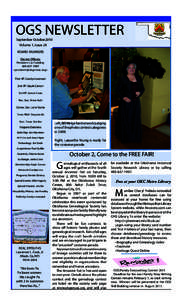 OGS NEWSLETTER September-October 2010 Volume 1, Issue 24 Oklahoma Genealogical Society -- Tips, Techniques, & Tidbits