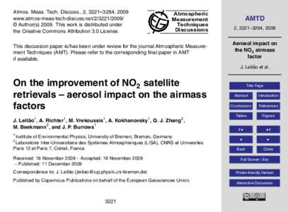 Atmos. Meas. Tech. Discuss., 2, 3221–3264, 2009 www.atmos-meas-tech-discuss.net/ © Author(sThis work is distributed under the Creative Commons Attribution 3.0 License.  Atmospheric