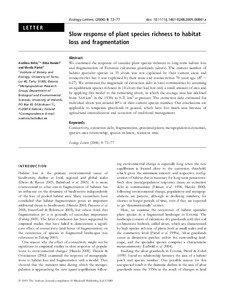 Landscape ecology / Extinction / Conservation / Habitats / Extinction debt / Alvar / Habitat fragmentation / Extinction threshold / Metapopulation / Biology / Ecology / Environment