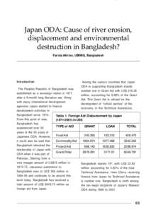 The Reality of Aid Asia-PacificBangladesh Japan ODA: Cause of river erosion, displacement and environmental