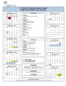 Dr. Ellen G. Pressman Charter School[removed]Academic Year Calendar School Closings September (17 days) S