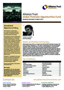 Alliance Trust  Global Thematic Opportunities Fund Quarterly Factsheet 31 MarchInvestment