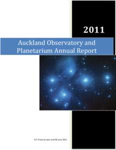 Auckland Observatory and Planetarium Annual Report