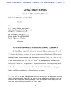 Case 1:10-cv[removed]UU Document 40  Entered on FLSD Docket[removed]Page 1 of 22 UNITED STATES DISTRICT COURT SOUTHERN DISTRICT OF FLORIDA