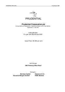 16 January[removed]OFFERING CIRCULAR PRUDENTIAL Prudential Corporation plc