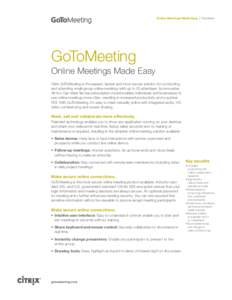 Technology / GoToMeeting / Gototraining / Citrix Online / Citrix Systems / Web conferencing / GoToMyPC / GoToAssist / Collaboration / Remote desktop / Computing / Computer-mediated communication