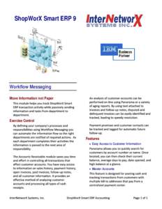 ShopWorX Smart ERP 9  Workflow Messaging Move Information not Paper  Exercise Control