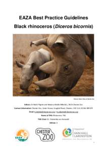 EAZA Best Practice Guidelines Black rhinoceros (Diceros bicornis) Picture: Black rhino at Chester Zoo  Editors: Dr Mark Pilgrim and Rebecca Biddle MBiolSci., NEZS Chester Zoo
