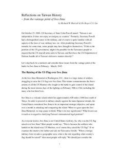 Iwo Jima / Marine Corps War Memorial / North Field / Surrender of Japan / Legal status of Taiwan / Political status of Taiwan / Jima / Rene Gagnon / National Iwo Jima Memorial / Battle of Iwo Jima / World War II / Volcanism