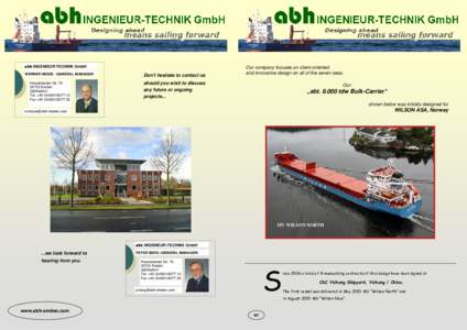 abh INGENIEUR-TECHNIK GmbH WERNER HESSE -GENERAL MANAGERNesserlander StrEmden GERMANY Tel. +13 Fax +26