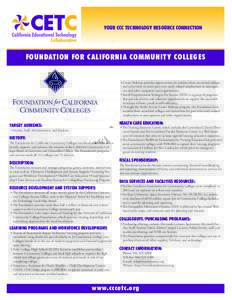 YOUR CCC TECHNOLOGY RESOURCE CONNECTION  FOUNDATION FOR CALIFORNIA COMMUNITY COLLEGES FOUNDATION for CALIFORNIA COMMUNITY COLLEGES