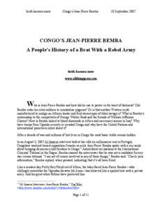 Rebels / Second Congo War / Luba people / Jean-Pierre Bemba / Movement for the Liberation of the Congo / Jeannot Bemba Saolona / Joseph Kabila / Gbadolite / Nzanga Mobutu / Democratic Republic of the Congo / Politics / Africa