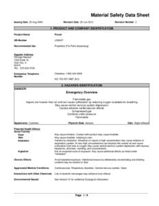 Material Safety Data Sheet Issuing Date 25-Aug-2009 Revision Date 25-JunRevision Number 2