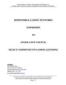 Microsoft Word - No. 28 Responsible Gaming Networks.doc