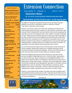 Extension Connection  IFAS/CITRUS/UFL Reference & Resources: UF/IFAS - Solutions For Your Life: www.SolutionsForYourLife.org