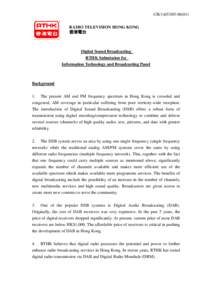CB[removed]RADIO TELEVISION HONG KONG 香港電台 Digital Sound Broadcasting RTHK Submission for