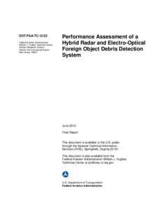 DOT/FAA/TC[removed]Federal Aviation Administration William J. Hughes Technical Center Aviation Research Division Atlantic City International Airport New Jersey 08405