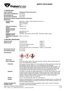 SAFETY DATA SHEET  1. Identification Product identifier  Pennguard HP Epoxy Primer Part A