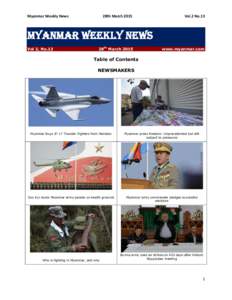 Myanmar Weekly News  28th March 2015 Vol.2 No.13