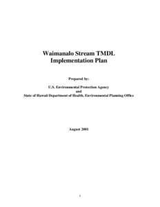 Waimanalo Stream TMDL Implementation Plan