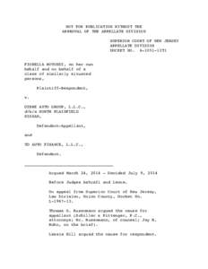 NOT FOR PUBLICATION WITHOUT THE APPROVAL OF THE APPELLATE DIVISION SUPERIOR COURT OF NEW JERSEY APPELLATE DIVISION DOCKET NO. A-1051-13T1 FIORELLA ROTONDI, on her own