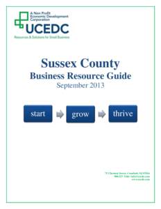 Sussex County Business Resource Guide September 2013 start