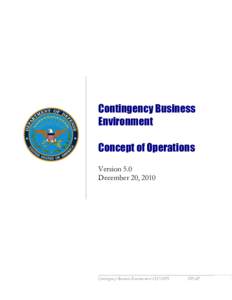 Contingency Business Environment Concept of Operations Version 5.0 December 20, 2010