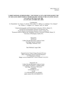 Geochemistry / Greenhouse gases / Carbon Dioxide Information Analysis Center / Oak Ridge National Laboratory / Expocode / Alkalinity / Carbon dioxide / Total inorganic carbon / Carbon cycle / Chemistry / Oceanography / Chemical oceanography