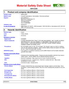 Material Safety Data Sheet HEPA-S200 1.  Product and company identification