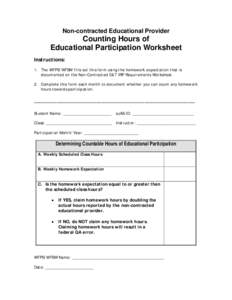 Microsoft Word - non-contracted educational provider counting hours of educational participation worksheet.doc