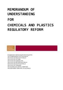 Memorandum of Understanding for Chemicals and Plastics Regulatory Reform