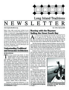 Long Island Traditions  N E W S L E T T E R www.longislandtraditions.org  Understanding Traditional