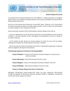 Peace / Nuclear weapons / Nuclear-weapon-free zones / Nuclear proliferation / Nuclear Non-Proliferation Treaty / African Nuclear Weapon Free Zone Treaty / Seabed Arms Control Treaty / Southeast Asian Nuclear-Weapon-Free Zone Treaty / Treaty of Tlatelolco / Law / International relations / Politics