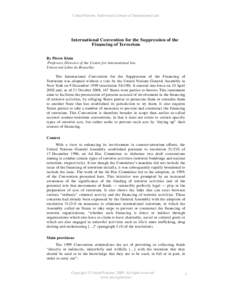 International Convention for the Suppression of the Financing of Terrorism - introductory note - English