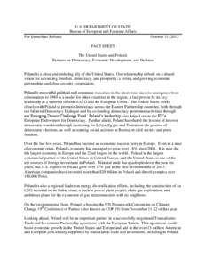 U.S. DEPARTMENT OF STATE Bureau of European and Eurasian Affairs For Immediate Release October 31, 2013 FACT SHEET