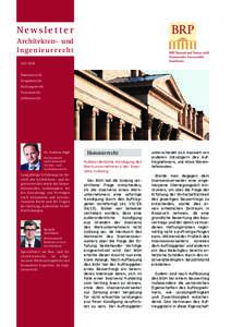 Newslet ter Architekten- und I n ge n ie u r r e c ht Juli 2016 Honorarrecht Vergaberecht