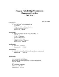 Niagara Falls Bridge Commission Auction