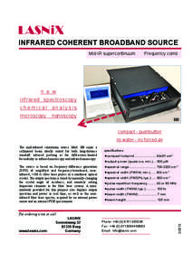 Spectroscopy / Laser science / Nonlinear optics / Fourier transform infrared spectroscopy / Infrared spectroscopy / Supercontinuum / Frequency comb / Laser / Infrared / Electromagnetic radiation / Optics / Physics