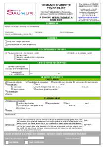 Formulaire Travaux - circulation et stationnement